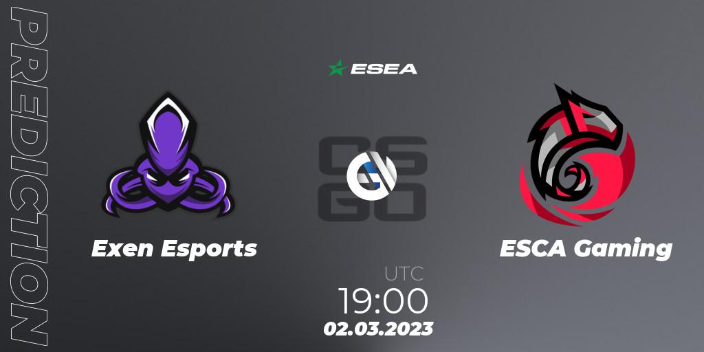 Exen Esports - Haspers Team: ennuste. 02.03.2023 at 19:00, Counter-Strike (CS2), ESEA Season 44: Advanced Division - Europe