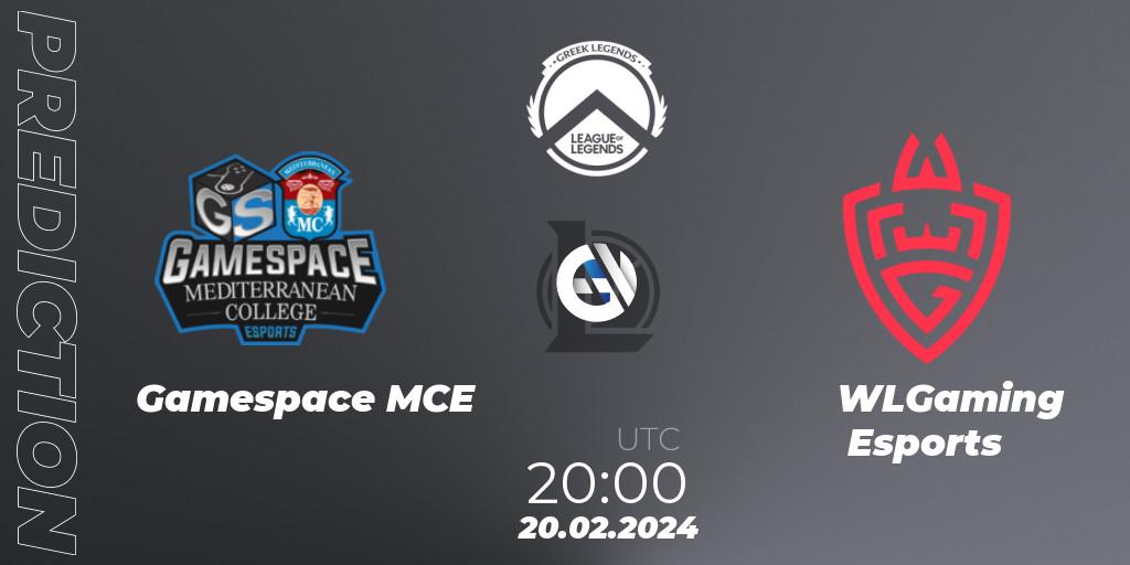 Gamespace MCE - WLGaming Esports: ennuste. 20.02.2024 at 20:00, LoL, GLL Spring 2024