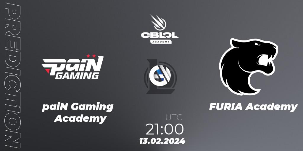 paiN Gaming Academy - FURIA Academy: ennuste. 13.02.2024 at 21:00, LoL, CBLOL Academy Split 1 2024