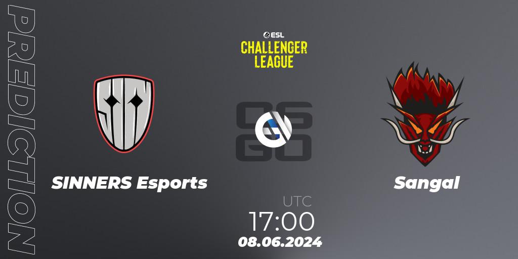 SINNERS Esports - Sangal: ennuste. 08.06.2024 at 17:00, Counter-Strike (CS2), ESL Challenger League Season 47: Europe