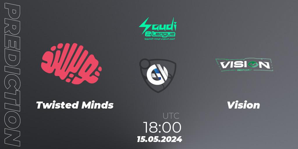 Twisted Minds - Vision: ennuste. 15.05.2024 at 18:00, Rocket League, Saudi eLeague 2024 - Major 2: Online Major Phase 1