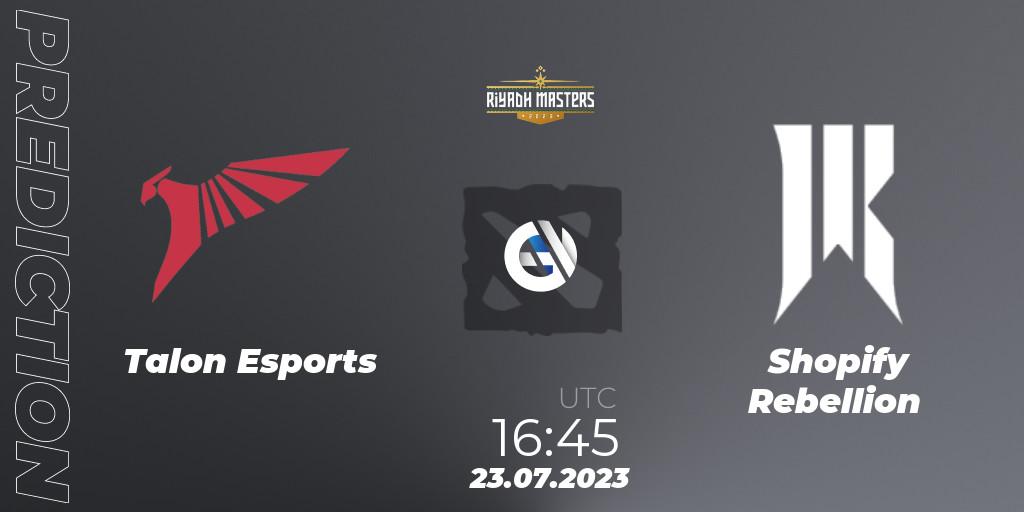 Talon Esports - Shopify Rebellion: ennuste. 23.07.2023 at 16:48, Dota 2, Riyadh Masters 2023 - Group Stage