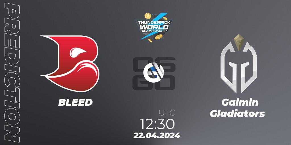 BLEED - Gaimin Gladiators: ennuste. 22.04.24, CS2 (CS:GO), Thunderpick World Championship 2024: European Series #1