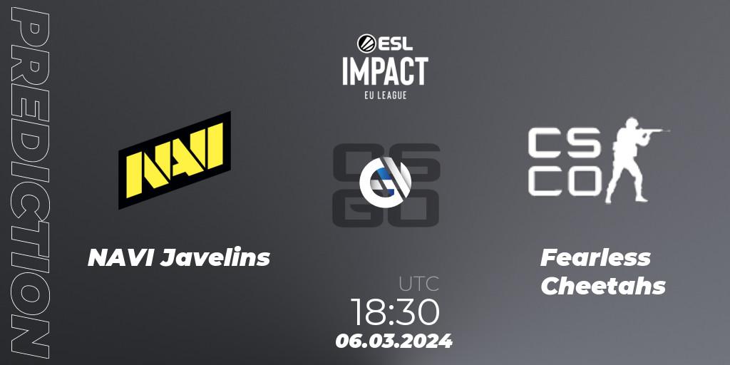 NAVI Javelins - Fearless Cheetahs: ennuste. 06.03.24, CS2 (CS:GO), ESL Impact League Season 5: Europe