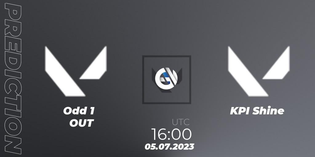Odd 1 OUT - KPI Shine: ennuste. 05.07.2023 at 16:10, VALORANT, VCT 2023: Game Changers EMEA Series 2 - Group Stage