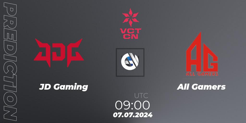 JD Gaming - All Gamers: ennuste. 07.07.2024 at 09:00, VALORANT, VALORANT Champions Tour China 2024: Stage 2 - Group Stage