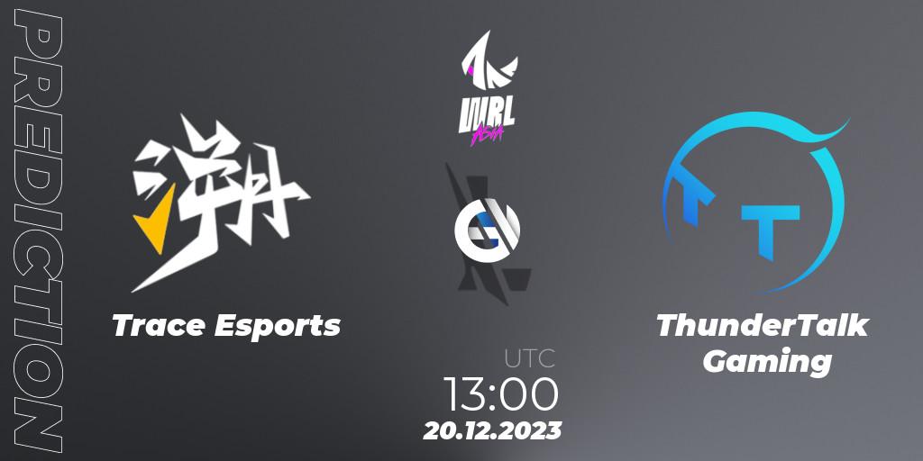 Trace Esports - ThunderTalk Gaming: ennuste. 20.12.2023 at 13:00, Wild Rift, WRL Asia 2023 - Season 2 - Regular Season