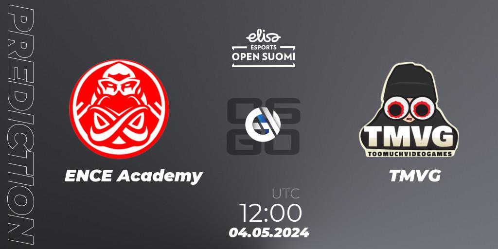 ENCE Academy - TMVG: ennuste. 04.05.2024 at 12:00, Counter-Strike (CS2), Elisa Open Suomi Season 6
