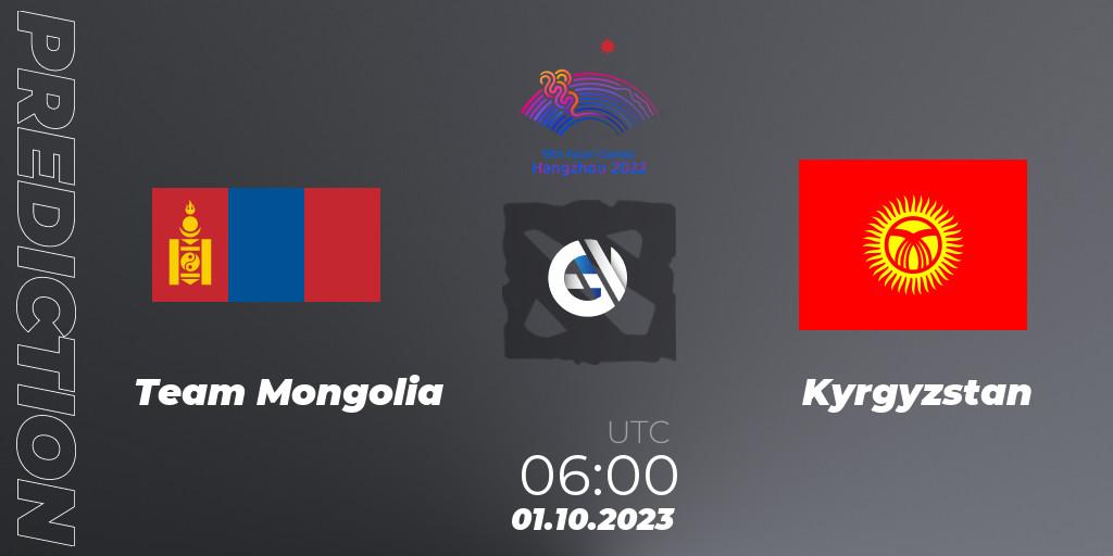 Team Mongolia - Kyrgyzstan: ennuste. 01.10.2023 at 06:00, Dota 2, 2022 Asian Games