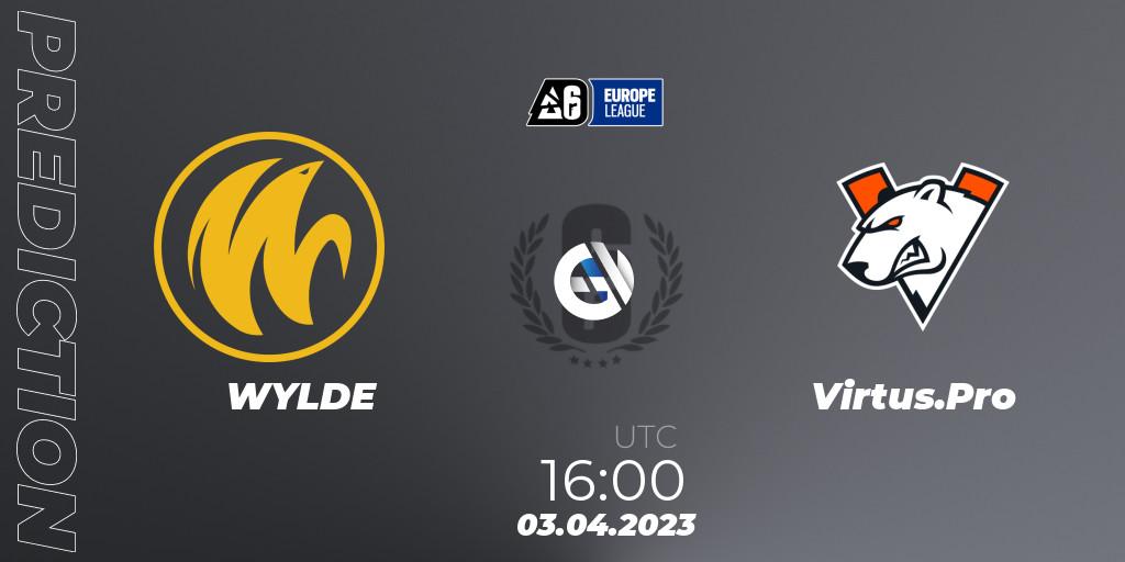 WYLDE - Virtus.Pro: ennuste. 03.04.2023 at 16:00, Rainbow Six, Europe League 2023 - Stage 1
