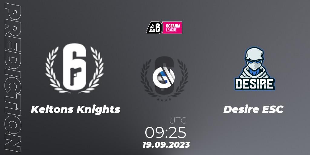 Keltons Knights - Desire ESC: ennuste. 19.09.2023 at 09:25, Rainbow Six, Oceania League 2023 - Stage 2