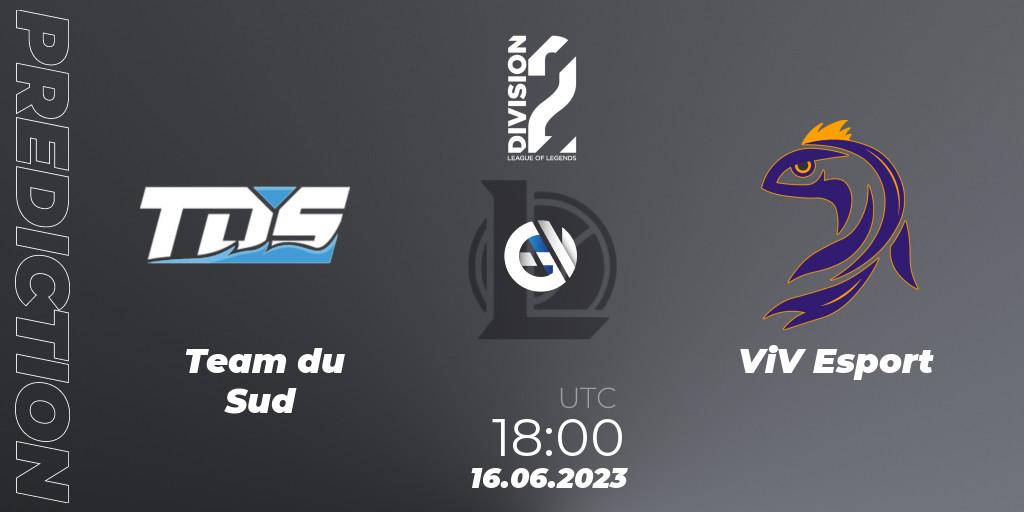 Team du Sud - ViV Esport: ennuste. 16.06.2023 at 18:00, LoL, LFL Division 2 Summer 2023 - Group Stage