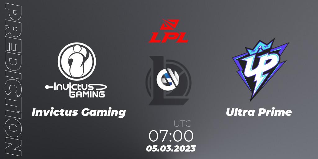 Invictus Gaming - Ultra Prime: ennuste. 05.03.2023 at 07:00, LoL, LPL Spring 2023 - Group Stage