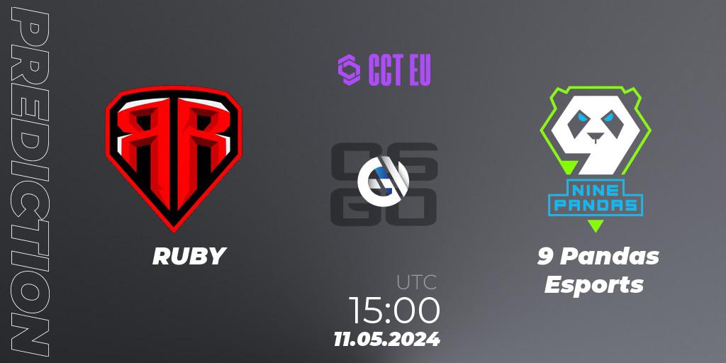 RUBY - 9 Pandas Esports: ennuste. 11.05.2024 at 15:05, Counter-Strike (CS2), CCT Season 2 Europe Series 2 