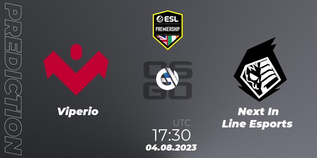 Viperio - Next In Line Esports: ennuste. 04.08.2023 at 17:30, Counter-Strike (CS2), ESL Premiership Autumn 2023: Closed Qualifier #1