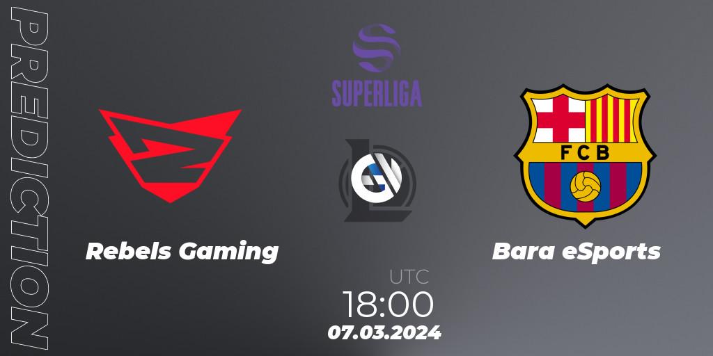 Rebels Gaming - Barça eSports: ennuste. 07.03.2024 at 18:00, LoL, Superliga Spring 2024 - Group Stage