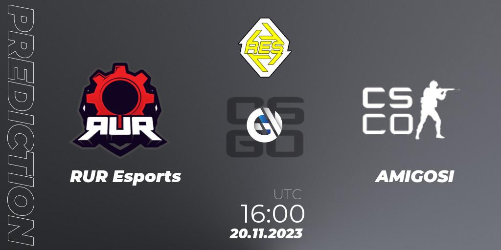 RUR Esports - AMIGOSI: ennuste. 20.11.2023 at 16:00, Counter-Strike (CS2), RES Adriatic League Season 3