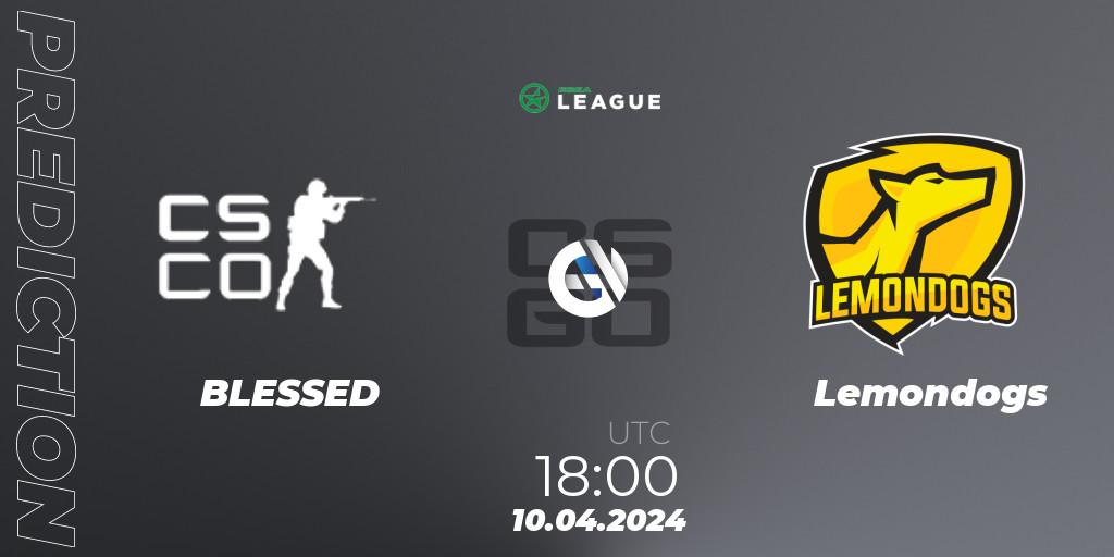 BLESSED - Lemondogs: ennuste. 10.04.2024 at 18:00, Counter-Strike (CS2), ESEA Season 49: Advanced Division - Europe