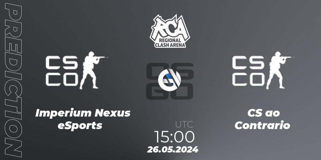 Imperium Nexus eSports - CS ao Contrario: ennuste. 26.05.2024 at 15:00, Counter-Strike (CS2), Regional Clash Arena South America: Closed Qualifier