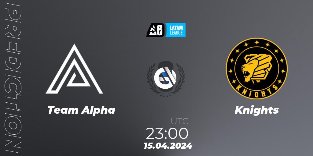 Team Alpha - Knights: ennuste. 15.04.2024 at 23:00, Rainbow Six, LATAM League 2024 - Stage 1: LATAM South
