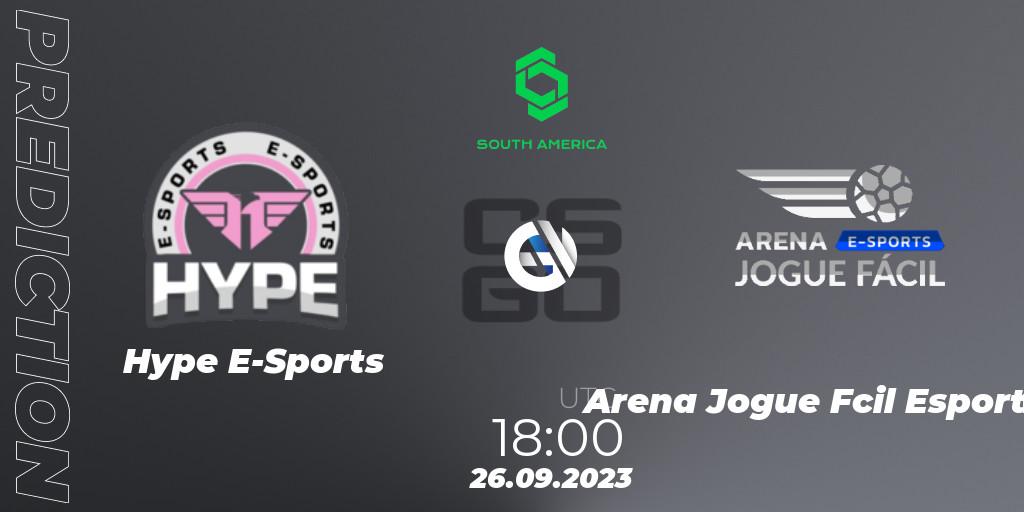 Hype E-Sports - Arena Jogue Fácil Esports: ennuste. 26.09.2023 at 18:00, Counter-Strike (CS2), CCT South America Series #12: Closed Qualifier
