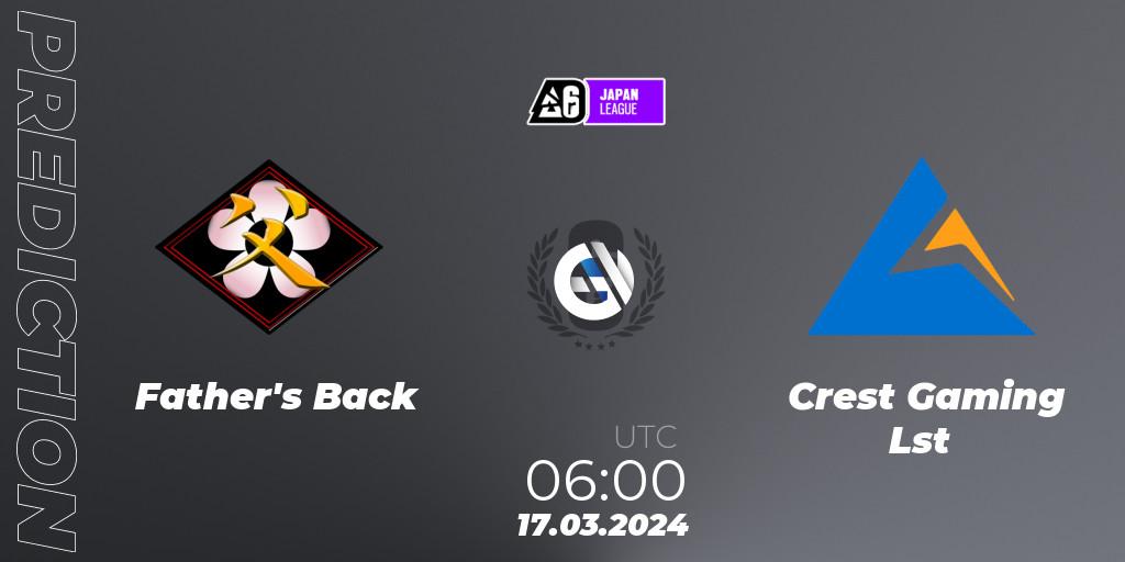 Father's Back - Crest Gaming Lst: ennuste. 17.03.2024 at 06:00, Rainbow Six, Japan League 2024 - Stage 1
