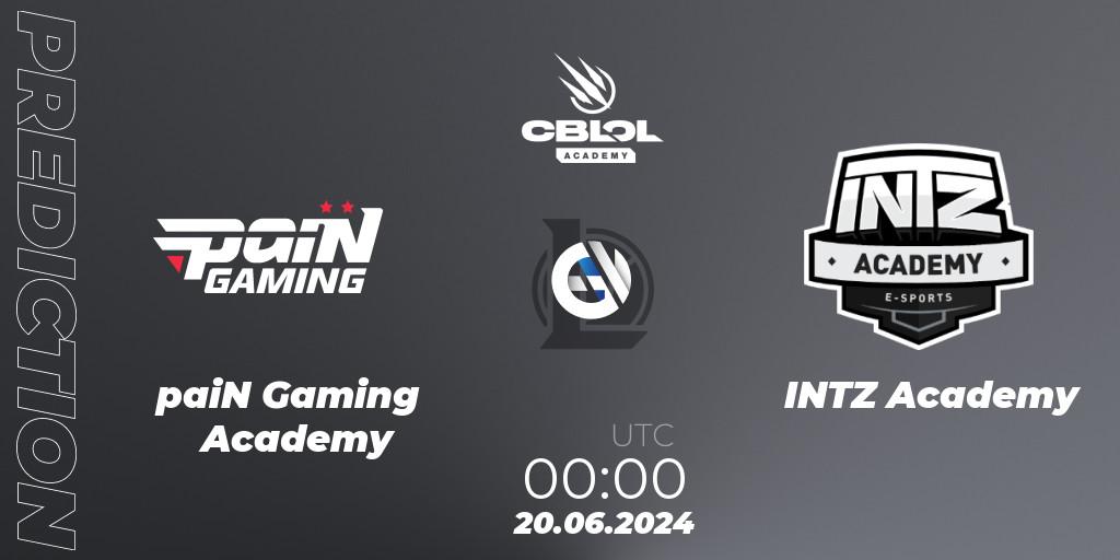 paiN Gaming Academy - INTZ Academy: ennuste. 20.06.2024 at 00:00, LoL, CBLOL Academy 2024