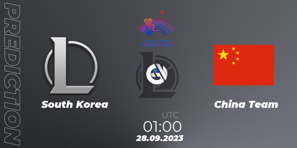Korea Team - China Team: ennuste. 28.09.2023 at 01:00, LoL, 2022 Asian Games