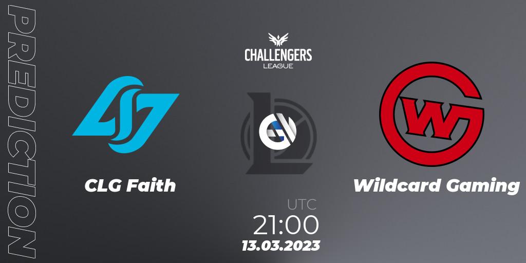 CLG Faith - Wildcard Gaming: ennuste. 13.03.23, LoL, NACL 2023 Spring - Playoffs