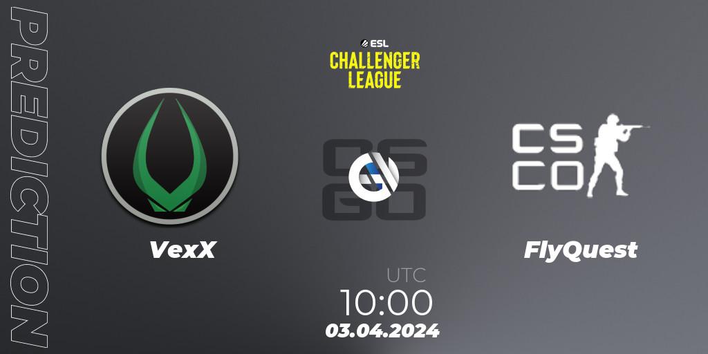 VexX - FlyQuest: ennuste. 03.04.2024 at 09:50, Counter-Strike (CS2), ESL Challenger League Season 47: Oceania