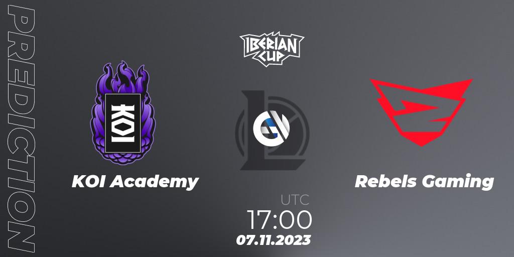 KOI Academy - Rebels Gaming: ennuste. 07.11.2023 at 17:00, LoL, Iberian Cup 2023