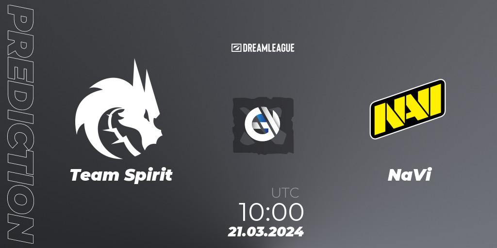 Team Spirit - NaVi: ennuste. 21.03.24, Dota 2, DreamLeague Season 23: Eastern Europe Closed Qualifier