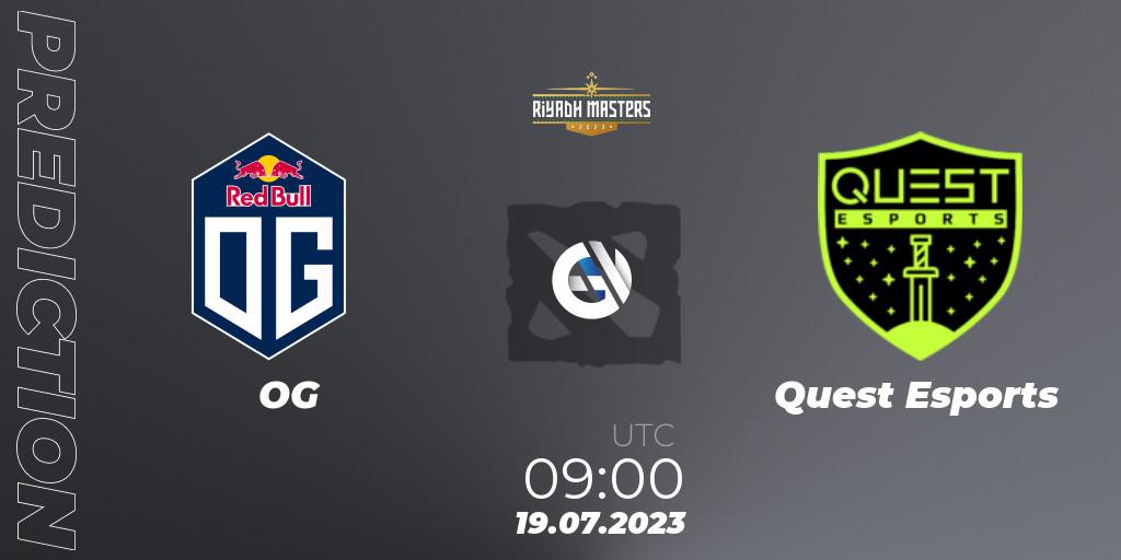 OG - PSG Quest: ennuste. 19.07.2023 at 09:04, Dota 2, Riyadh Masters 2023 - Play-In