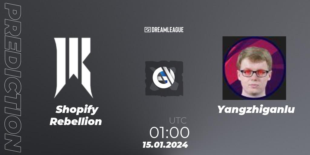 Shopify Rebellion - Yangzhiganlu: ennuste. 15.01.2024 at 01:02, Dota 2, DreamLeague Season 22: North America Closed Qualifier