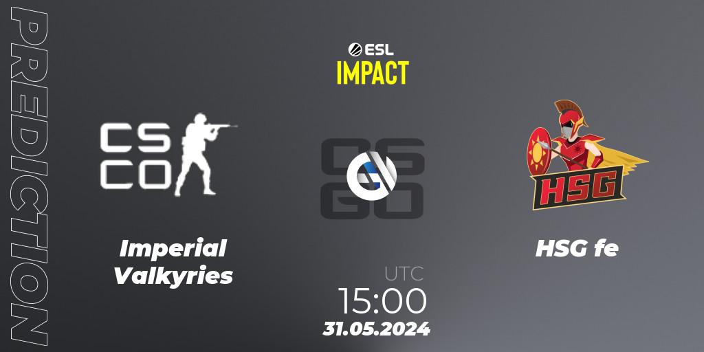 Imperial Valkyries - HSG fe: ennuste. 31.05.2024 at 15:00, Counter-Strike (CS2), ESL Impact League Season 5 Finals