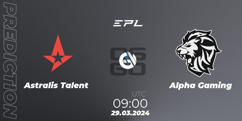 Astralis Talent - Alpha Gaming: ennuste. 29.03.24, CS2 (CS:GO), European Pro League Season 16: Division 2