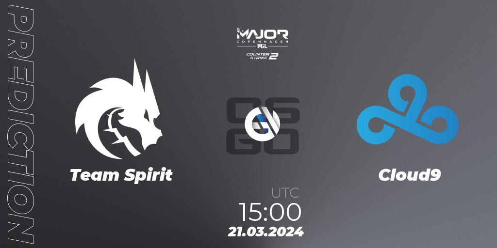 Team Spirit - Cloud9: ennuste. 21.03.24, CS2 (CS:GO), PGL CS2 Major Copenhagen 2024