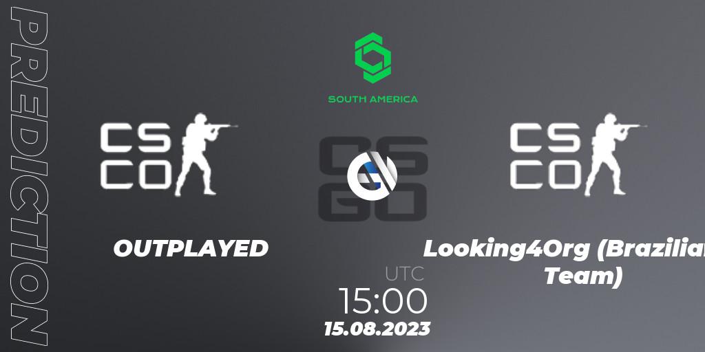 OUTPLAYED - Looking4Org (Brazilian Team): ennuste. 15.08.2023 at 15:00, Counter-Strike (CS2), CCT South America Series #10: Closed Qualifier