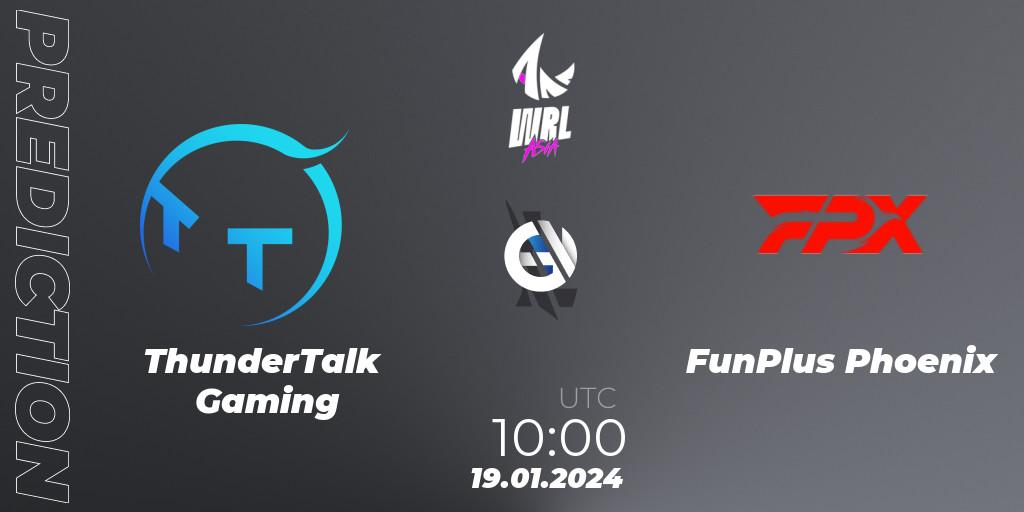 ThunderTalk Gaming - FunPlus Phoenix: ennuste. 19.01.2024 at 10:00, Wild Rift, WRL Asia 2023 - Season 2: China Conference