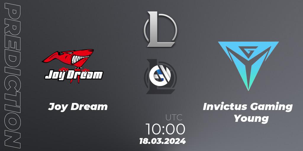 Joy Dream - Invictus Gaming Young: ennuste. 18.03.2024 at 10:00, LoL, LDL 2024 - Stage 1