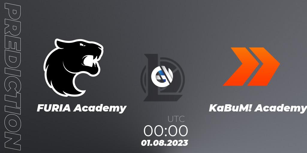 FURIA Academy - KaBuM! Academy: ennuste. 01.08.2023 at 00:00, LoL, CBLOL Academy Split 2 2023 - Group Stage