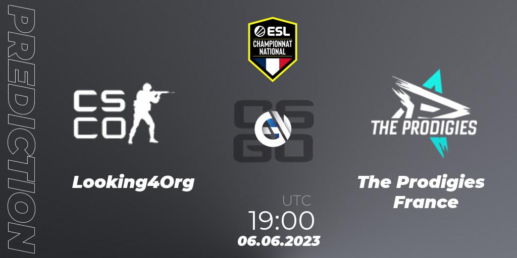 Looking4Org - The Prodigies France: ennuste. 06.06.2023 at 19:00, Counter-Strike (CS2), ESL Championnat National Spring 2023