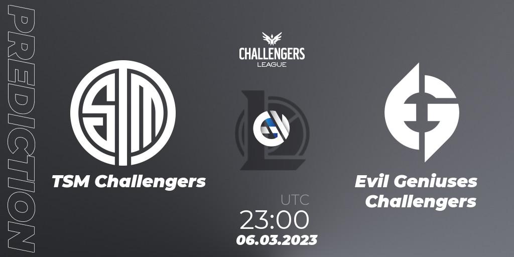 TSM Challengers - Evil Geniuses Challengers: ennuste. 06.03.23, LoL, NACL 2023 Spring - Group Stage