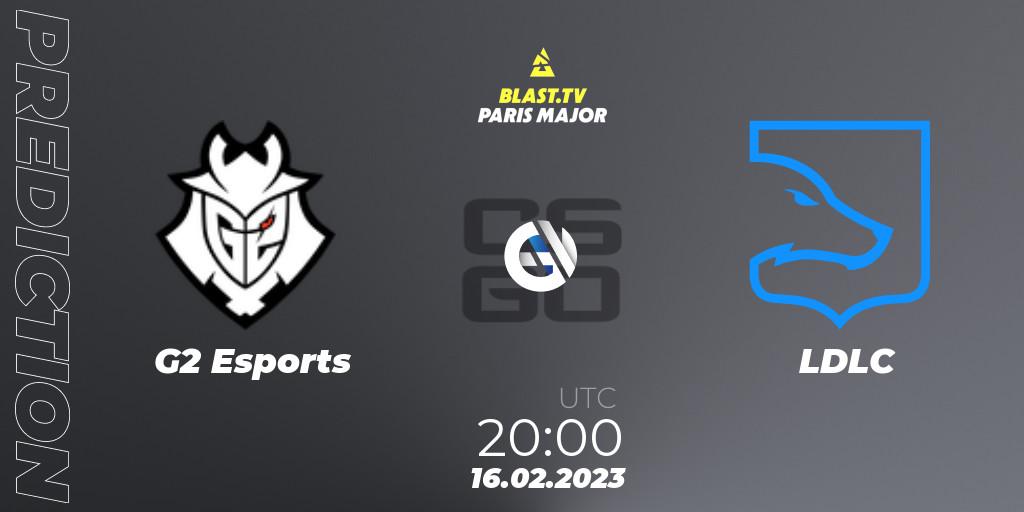 G2 Esports - LDLC: ennuste. 16.02.2023 at 20:00, Counter-Strike (CS2), BLAST.tv Paris Major 2023 Europe RMR Closed Qualifier A