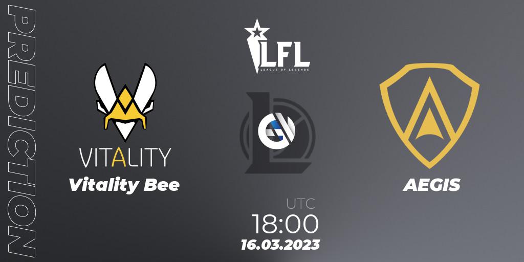 Vitality Bee - AEGIS: ennuste. 16.03.2023 at 18:00, LoL, LFL Spring 2023 - Group Stage