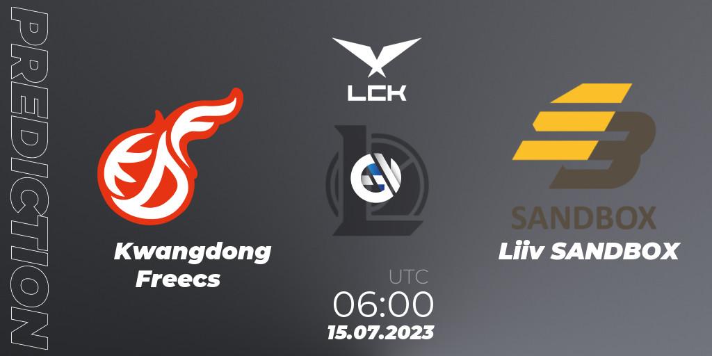 Kwangdong Freecs - Liiv SANDBOX: ennuste. 15.07.23, LoL, LCK Summer 2023 Regular Season