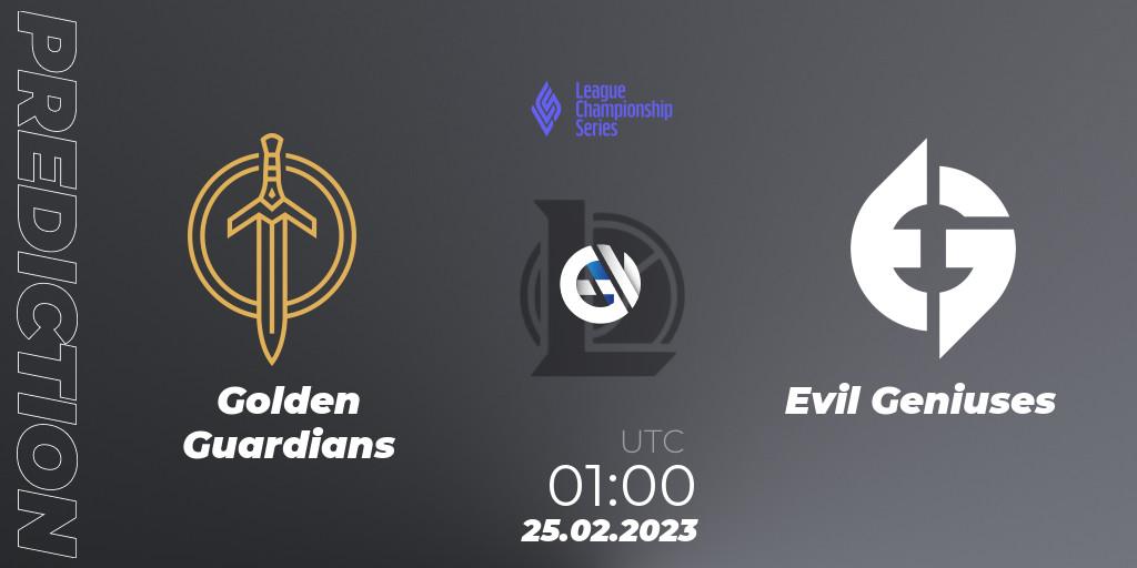 Golden Guardians - Evil Geniuses: ennuste. 25.02.23, LoL, LCS Spring 2023 - Group Stage