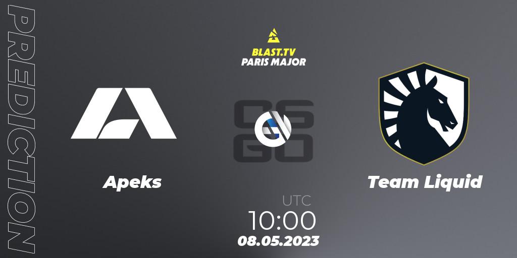 Apeks - Team Liquid: ennuste. 08.05.2023 at 12:40, Counter-Strike (CS2), BLAST Paris Major 2023 Challengers Stage