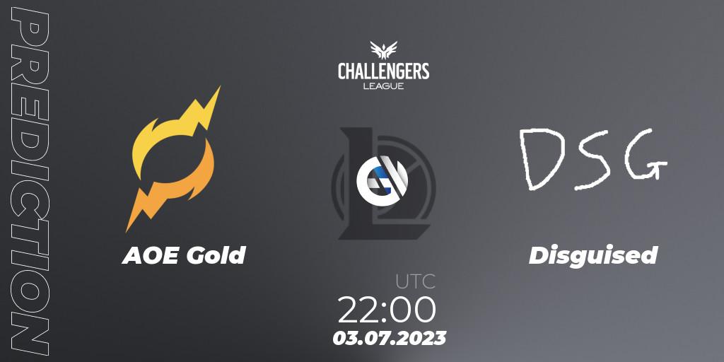 AOE Gold - Disguised: ennuste. 18.06.2023 at 22:00, LoL, North American Challengers League 2023 Summer - Group Stage