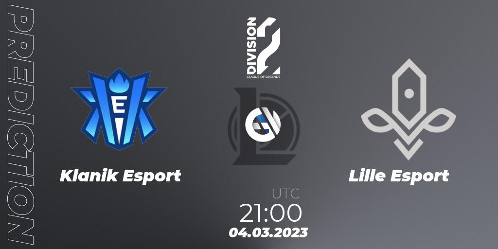 Klanik Esport - Lille Esport: ennuste. 04.03.2023 at 21:00, LoL, LFL Division 2 Spring 2023 - Group Stage